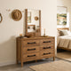 Toffee Timber Look Dresser with Mirror