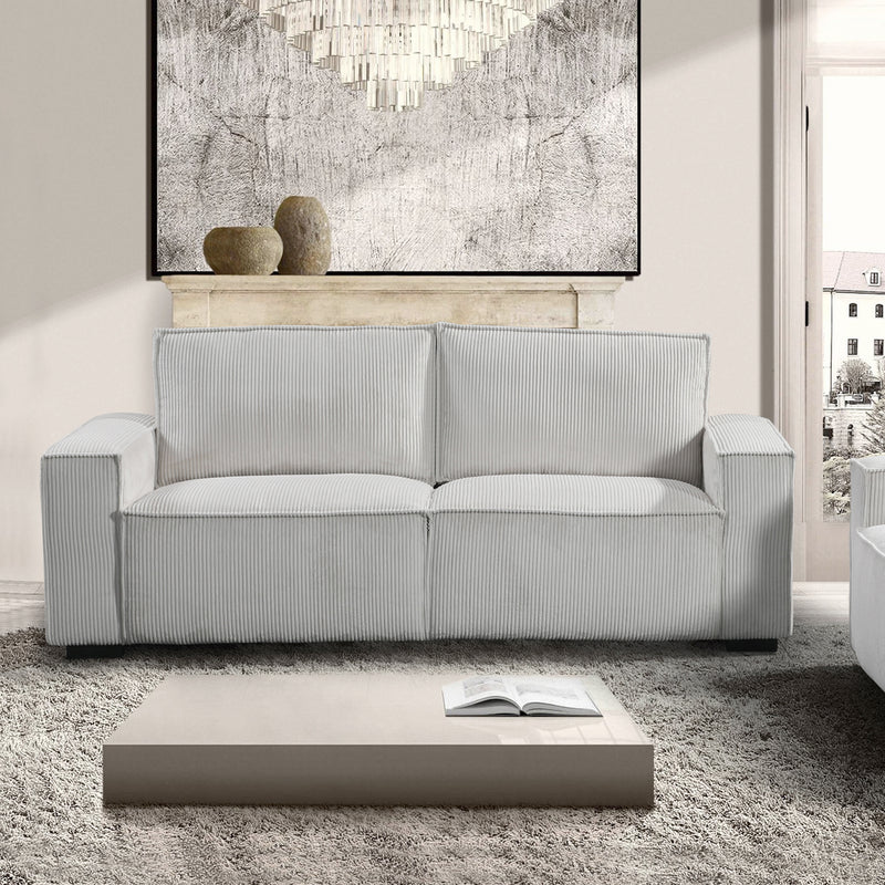 Reno 3 Seater Beige Fabric Sofa with Solid Wood Frame