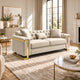 Juliette 3 Seater Velvet Sofa with Gold Trim – Beige