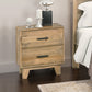 Woodland Solid Timber 2 Drawers Bedside Table in Rustic Texture