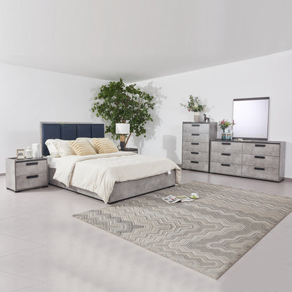 Copper 4/5 Piece Bedroom Suite – Fabric Upholstery, Dresser & Tallboy
