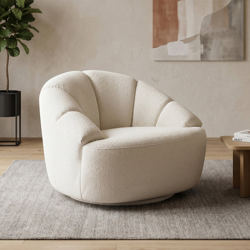Pearl 360° Swivel Fabric Armchair