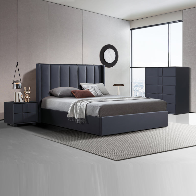Prado Storage Bedroom Suite Modern MDF Construction Leather Upholstery