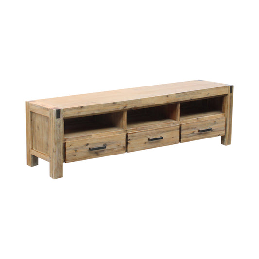 Nowra 3 Drawers TV Cabinet In Solid Acacia Timber With Multiple Colour