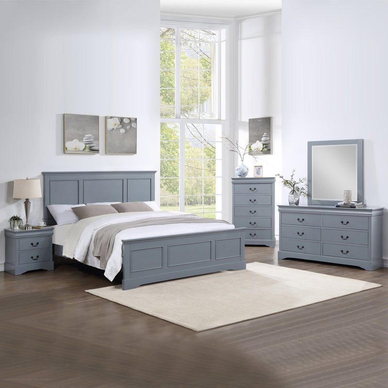 Spencer 5/4 pcs Bedroom Suite Solid Wood & MDF Grey Colour in Multiple Size with Dresser & Tallboy