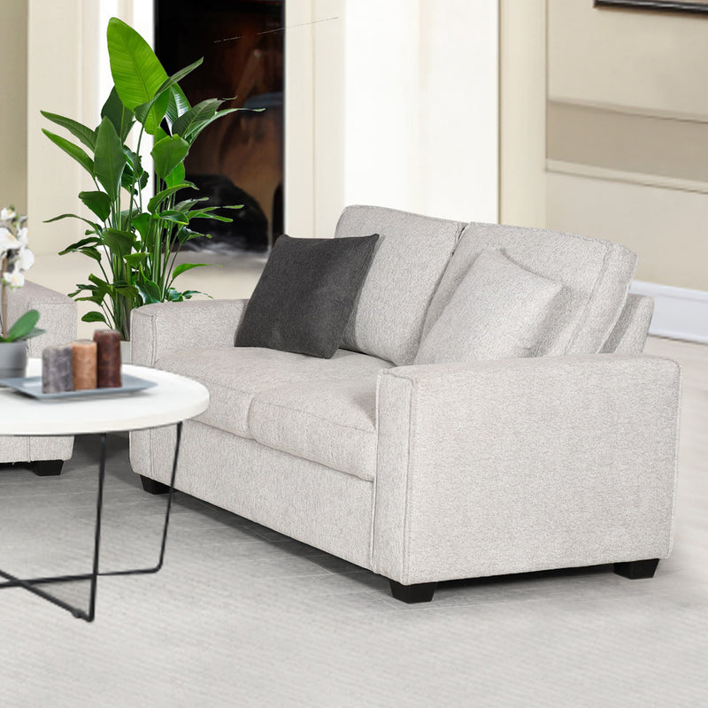 Milano 2 Seater Grey Sofa Set Polyester Fabric Multilayer Two Pillows Attached Individual Pocket Spring