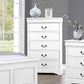 Spencer Solid Wooden Grey Colour Tallboy with 5 Drawers Metal Handles