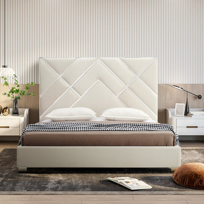 Matrix Velvet Upholstered Bed Frame with Quilted Headboard