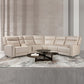 Berlin 5 Seater Sectional Leather Sofa Two Power Slide King Size Beige color Multifunctional Console