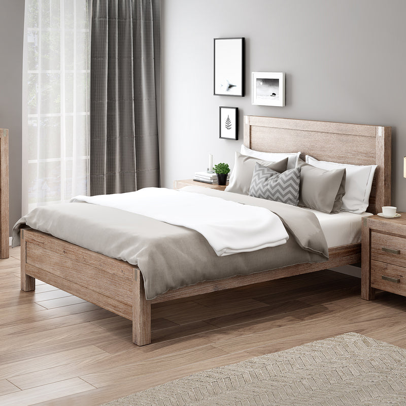Nowra 5/4 Pcs Bedroom Suite In Acacia Timber In Multiple Size & Colour