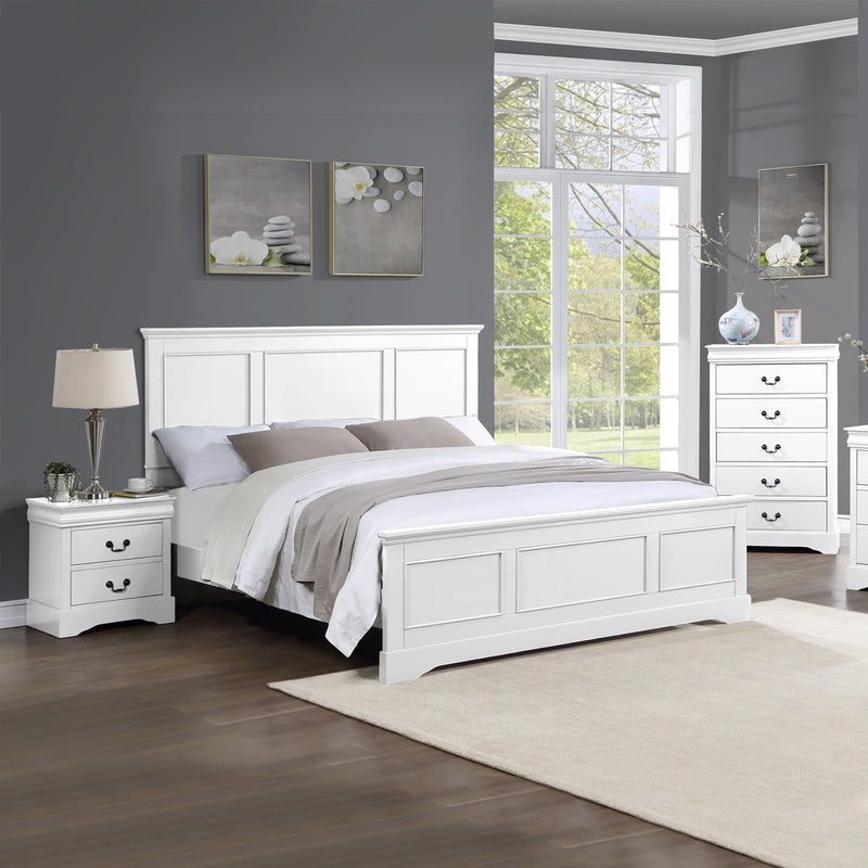 Spencer 5/4 pcs Bedroom Suite Solid Wood & MDF White in Multiple Size