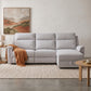 Loui Grey Fabric Electric Recliner Chaise Sofa with Storage
