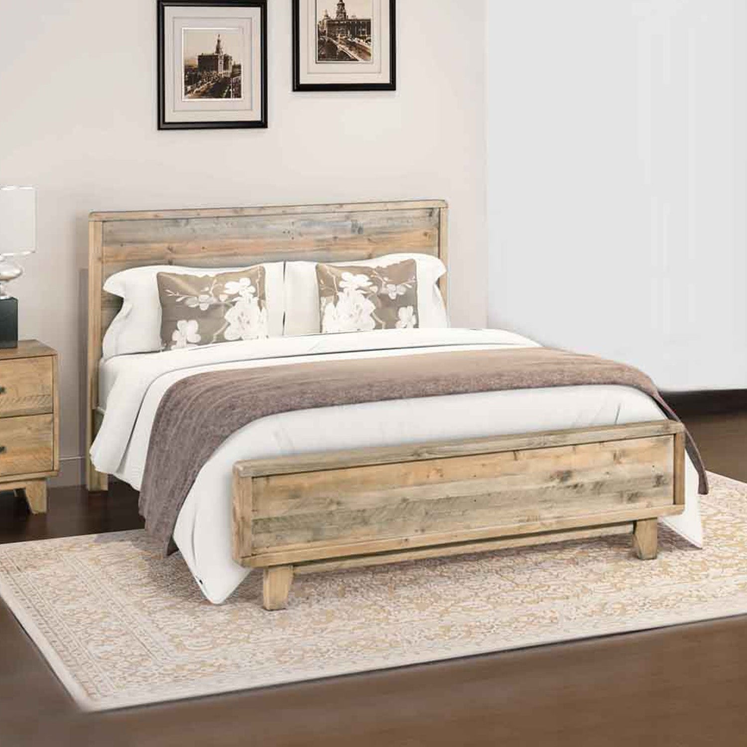 Woodland Solid Pine Timber 4 Pcs Dresser Bedroom Suite In Rustic Texture In Multiple Size