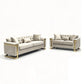 Juliette 3+2 Seater Velvet Sofa with Gold Trim – Beige