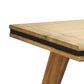 Seashore Dining Table In Solid Acacia Timber In Silver Brush Colour with Black Border