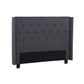 Milano Queen Bed Headboard – Charcoal Linen with Wingback Design