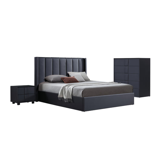 Prado Bedroom Suite with Modern MDF Construction Durable Fabric Upholstery and Ample Storage