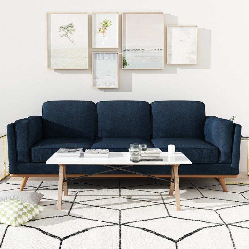 York 3+2+1 Seater Wooden Frame Sofa Fabric PU Leatherette Lounge Set