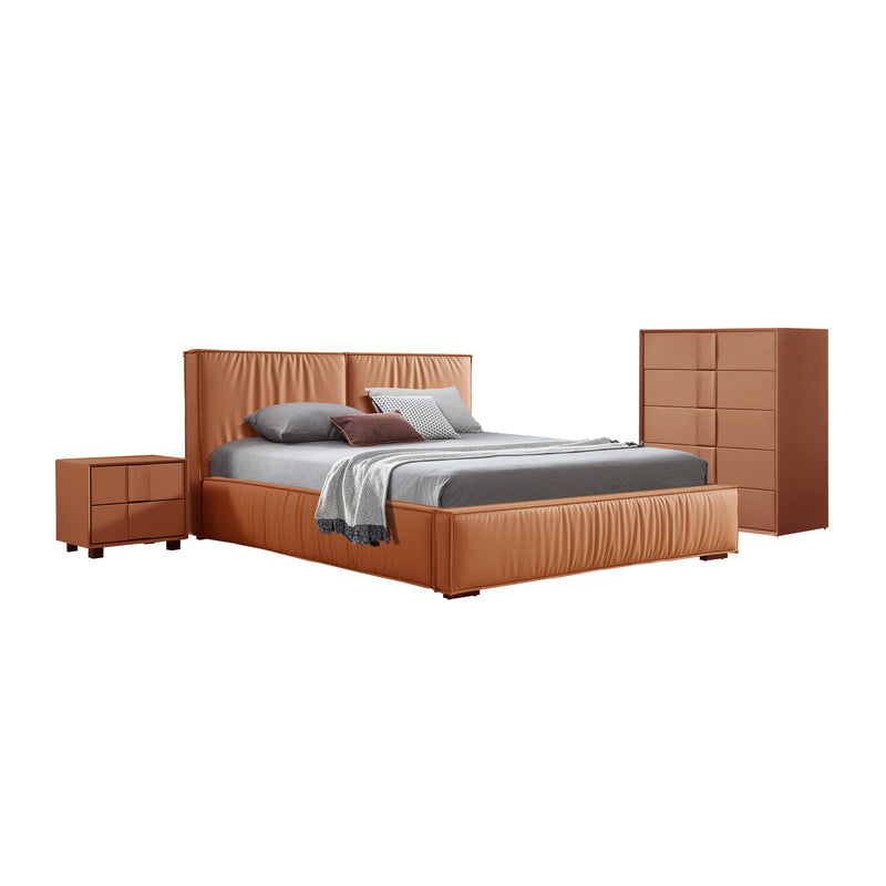 Louis 4pcs Bedroom Suite in Premium Leatherette With Storage Tallboy