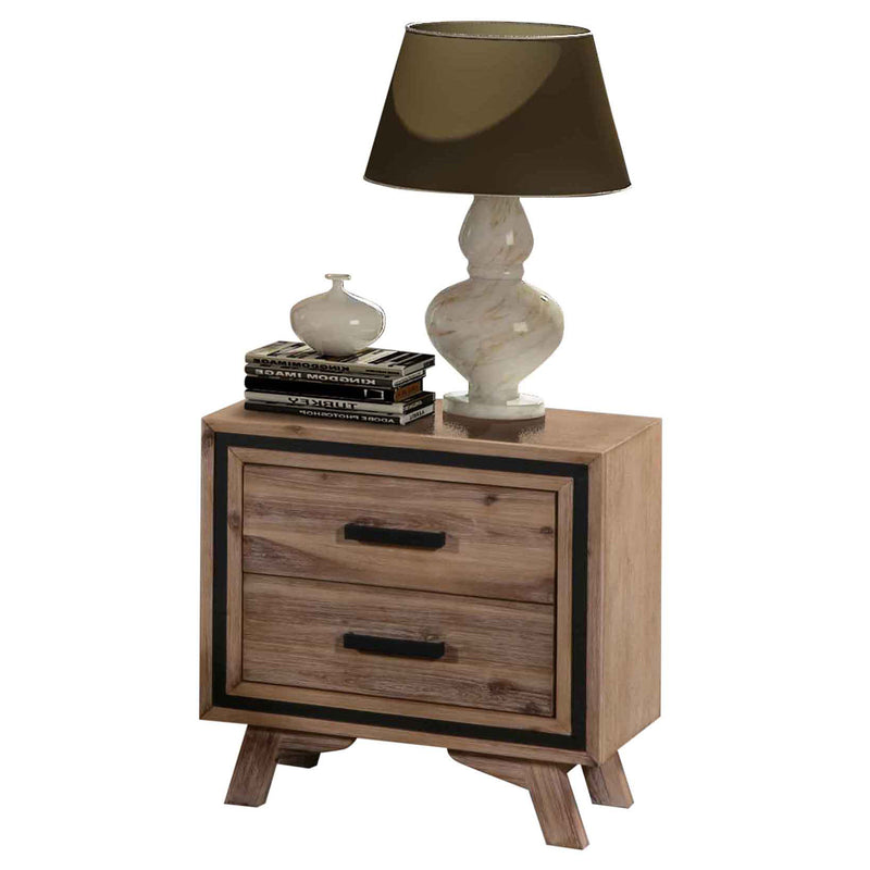 Seashore Scandi Solid Timber Bedside Table with Drawer – Natural Finish