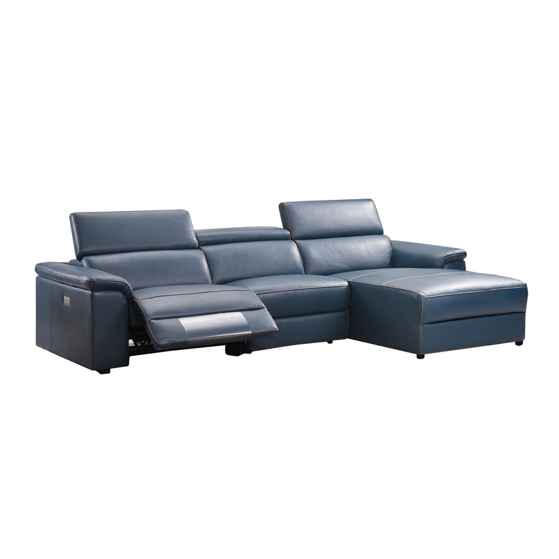 Julian Recliner Chaise Sofa Genuine Leather Elegant Upholstery Electric Recliner Plastic Legs