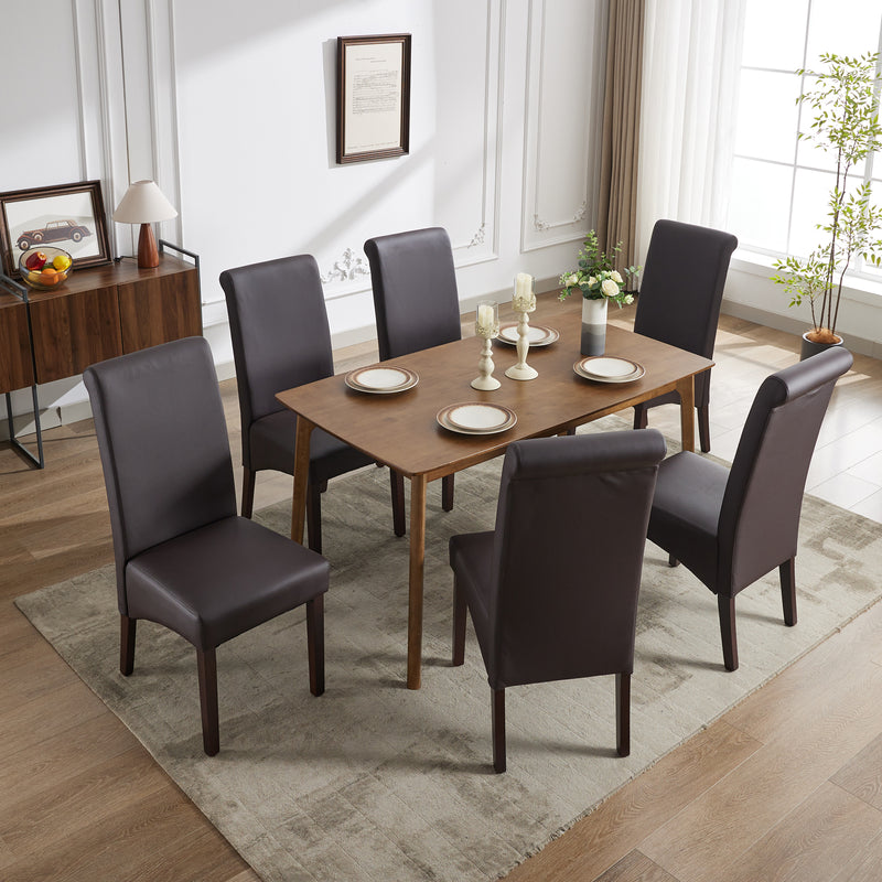 Swiss 2x wooden Frame Leatherette Dining Chairs in Multiple Colour