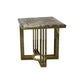 Daisy Square Shape with Faux Marble Top Lamp Table Electroplating Titanium Gold