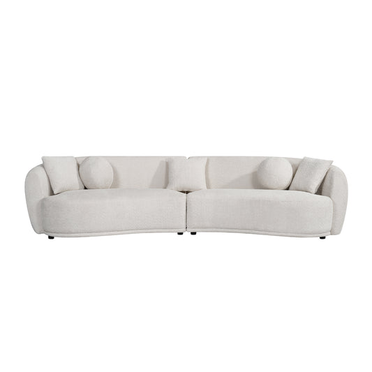 Dove Curved Fabric Sofa