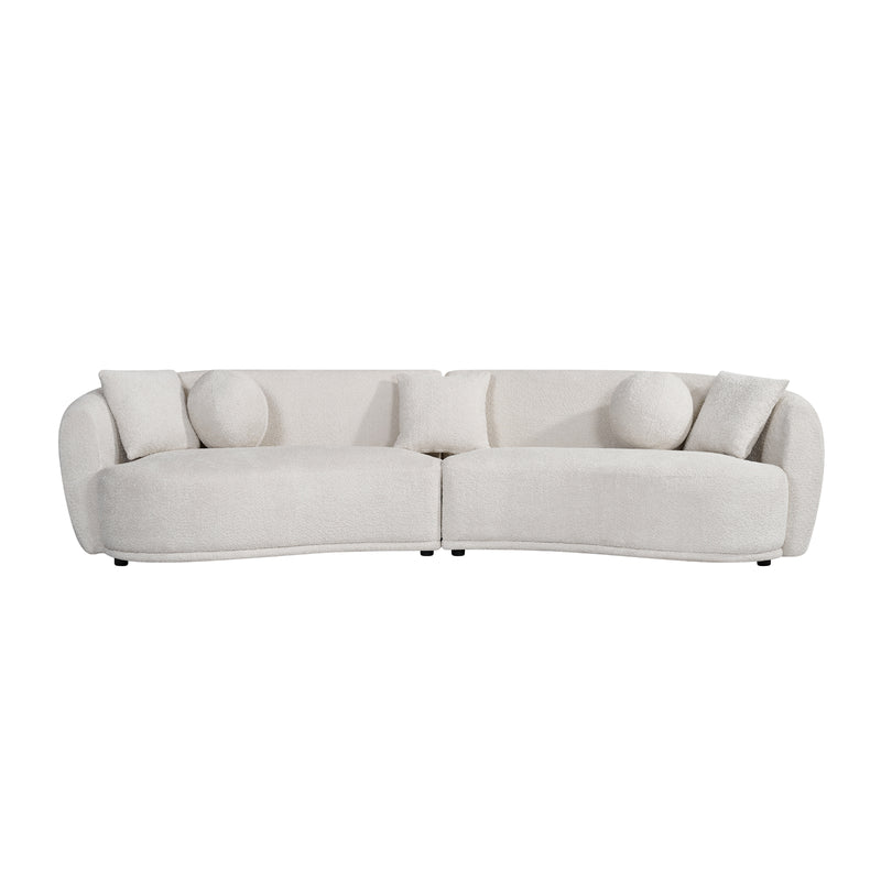 Dove Curved Fabric Sofa