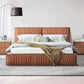 Louis Bedframe Premium Leatherette Upholstery Headboard KD Slat Wooden Legs