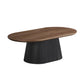 Nova Coffee Table with Walnut Veneer Top & Black Fluted Pedestal Base
