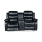 Chelsea 2R Seater Finest Leatherette Recliner Feature Console LED Light Ultra Cushioned