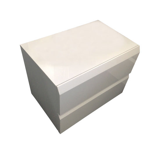 Dhaka Gloss MDF White Bedside Table