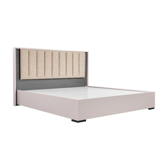 Maxwell Royal Platform Bed with Fabric Upholstery, LED Headboard, and Sturdy Construction