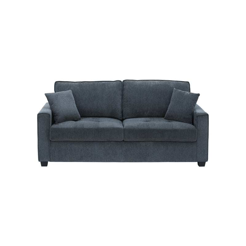 Milano 2 Seater Grey Sofa Set Polyester Fabric Multilayer Two Pillows Attached Individual Pocket Spring