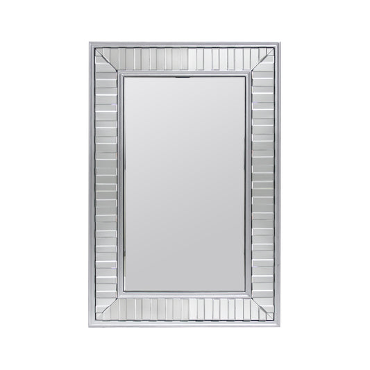 Contemporary Rectangular Wall Mirror Timeless Silver, Premium MDF & Glass