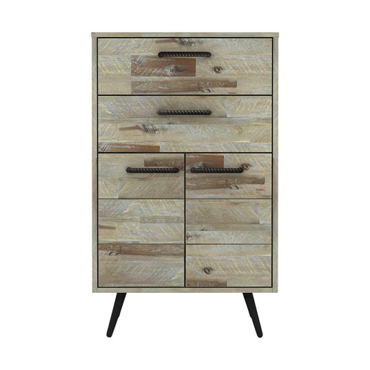 Altona 4 Drawers Acacia Wood Tallboy in Rustic Look