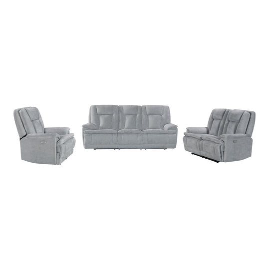 Haven 3+2+1 Seater Power Recliner Sofa Set with USB & Type-C Charging in Grey