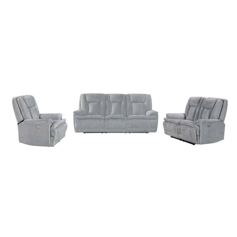 Haven 3+2+1 Seater Power Recliner Sofa Set with USB & Type-C Charging in Grey
