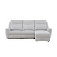 Loui Grey Fabric Electric Recliner Chaise Sofa with Storage