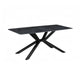 Rex Dining Table Rectangular Shape Sintered Stone Top Powder Coated Iron Legs