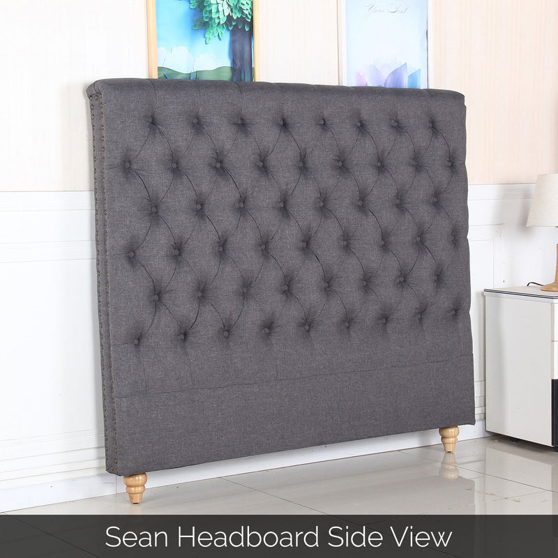 Sean Fabric Bed Headboard In French Provincial Design in Multiple Size and Colors