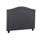 Carla Queen Charcoal Headboard with Curved Shape & Metal Studs