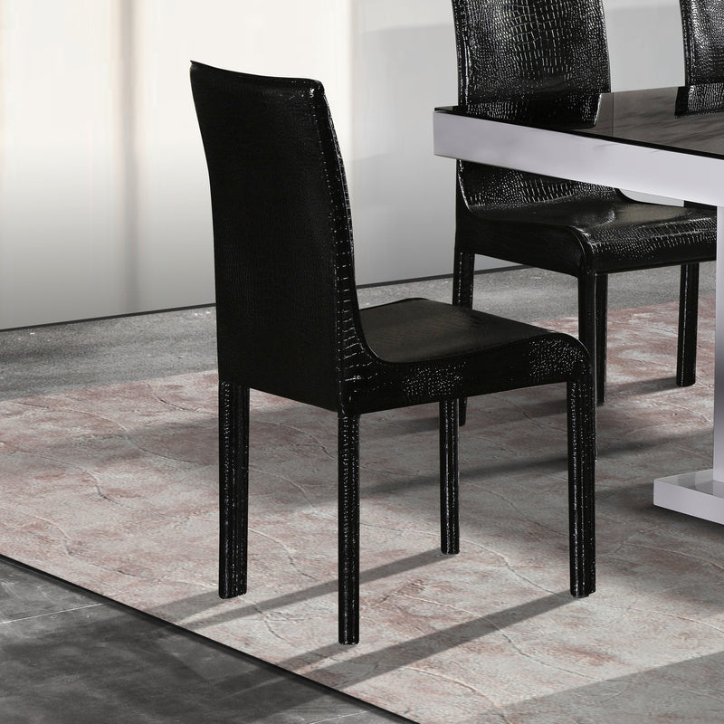 Espresso 2X Dining Chair Leatherette Seat Pad In Black Colour