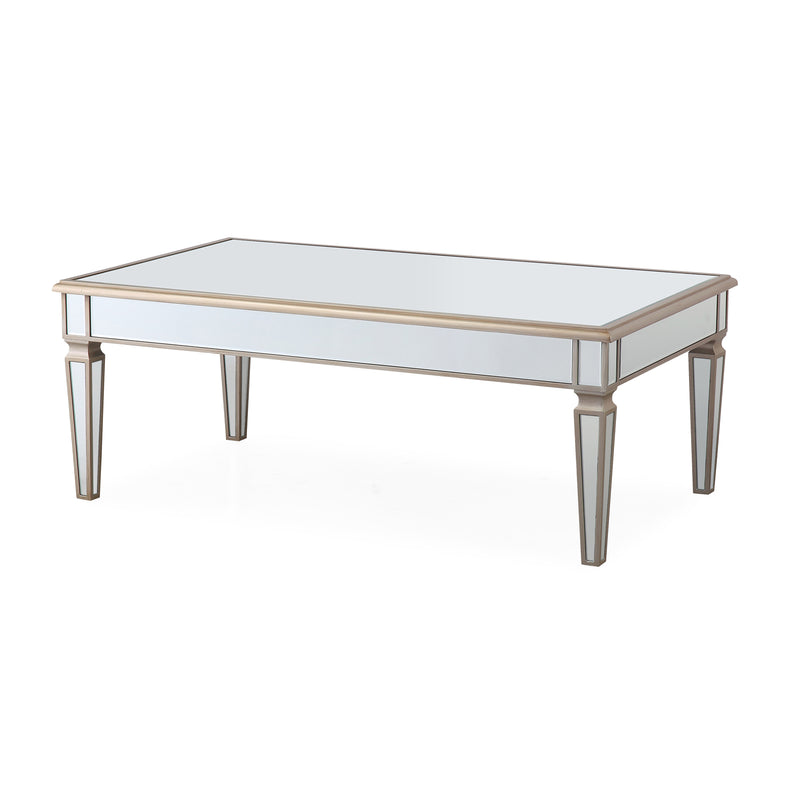 Antique Coffee Table MDF Construction Wooden Legs Gold Colour