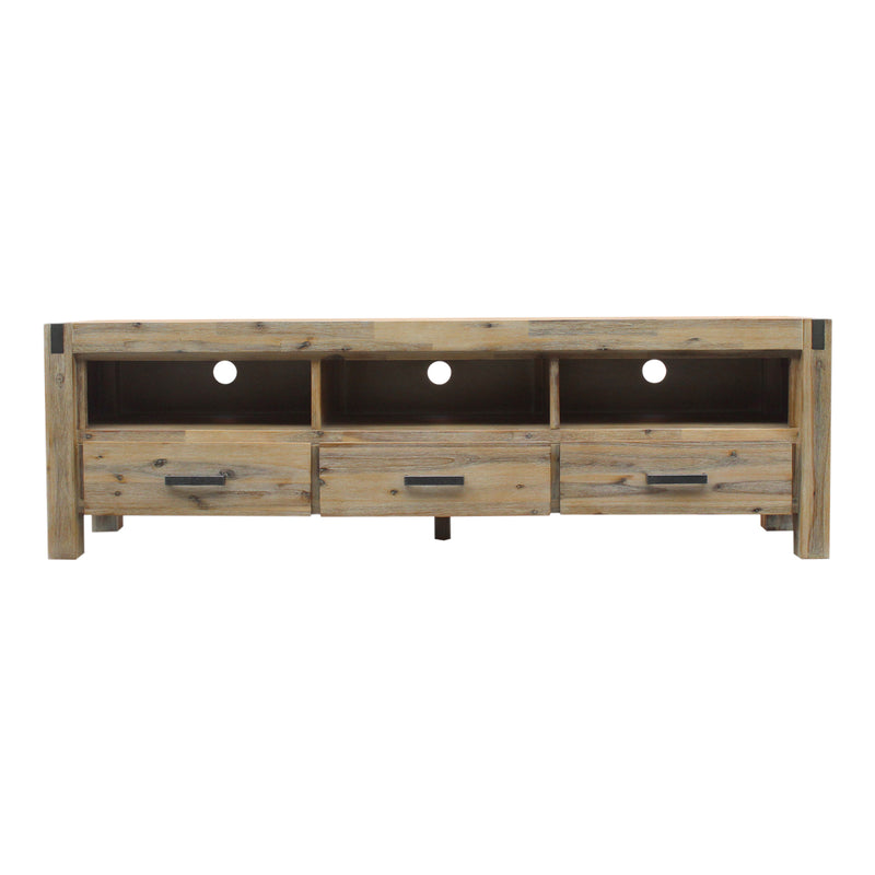 Nowra 3 Drawers TV Cabinet In Solid Acacia Timber With Multiple Colour