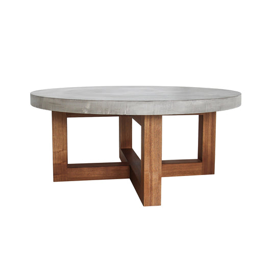 Cooper Coffee Table Round Shaped Top MDF Micro cement Sturdy Legs