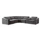 Haines Electric Recliner Sectional Sofa Storage Console L-Shaped Lounge liquorice Fabric Uph