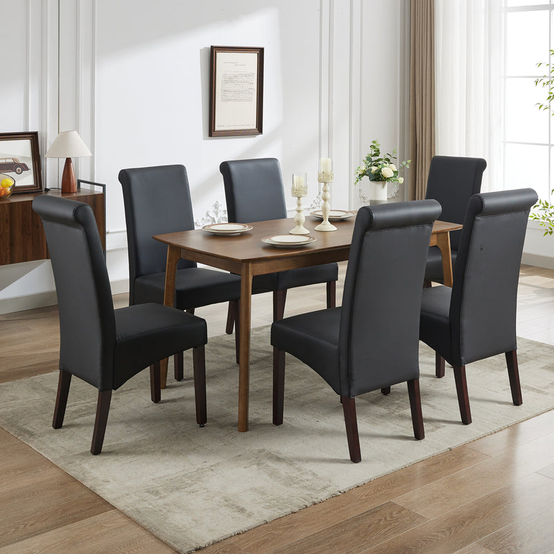 Swiss 2x wooden Frame Leatherette Dining Chairs in Multiple Colour