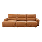 Albany 3 Seater Sectional Genuine Leather Sofa Bed King Size Chaise USB Charger